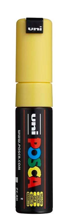 Akrylový popisovač POSCA, PC-8K, seříznutý hrot 8 mm, žlutý