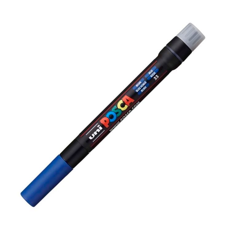 Akrylový popisovač POSCA, PCF-350, štětcový hrot 8 mm, modrý