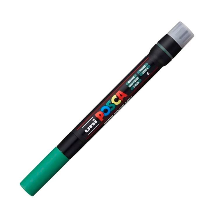 Akrylový popisovač POSCA, PCF-350, štětcový hrot 8 mm, zelený