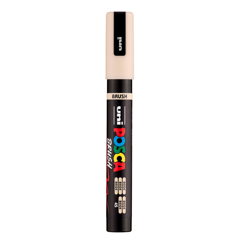 Akrylový popisovač POSCA se štětcovým hrotem PC-5BR, 1 - 4 mm, béžová