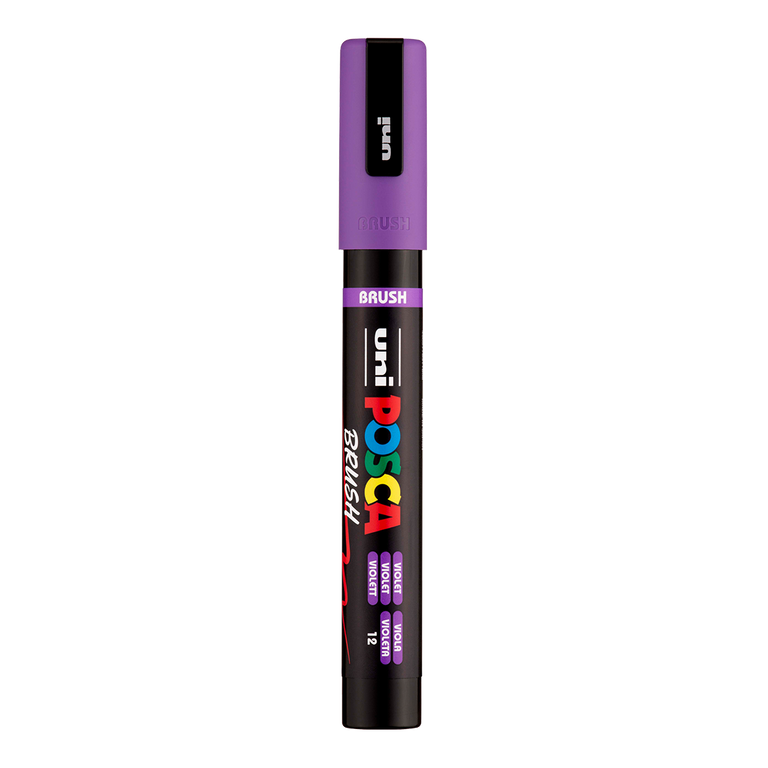 Akrylový popisovač POSCA se štětcovým hrotem PC-5BR, 1 - 4 mm, fialová