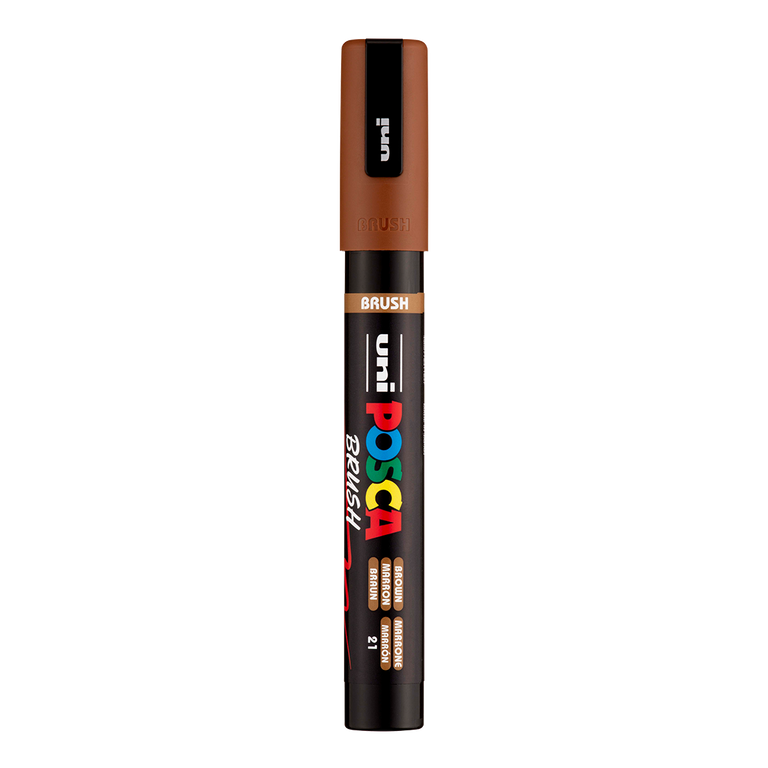 Akrylový popisovač POSCA se štětcovým hrotem PC-5BR, 1 - 4 mm, hnědá