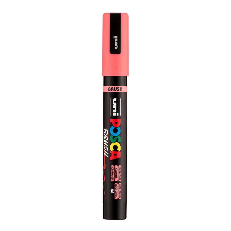 Akrylový popisovač POSCA se štětcovým hrotem PC-5BR, 1 - 4 mm, korálově růžová