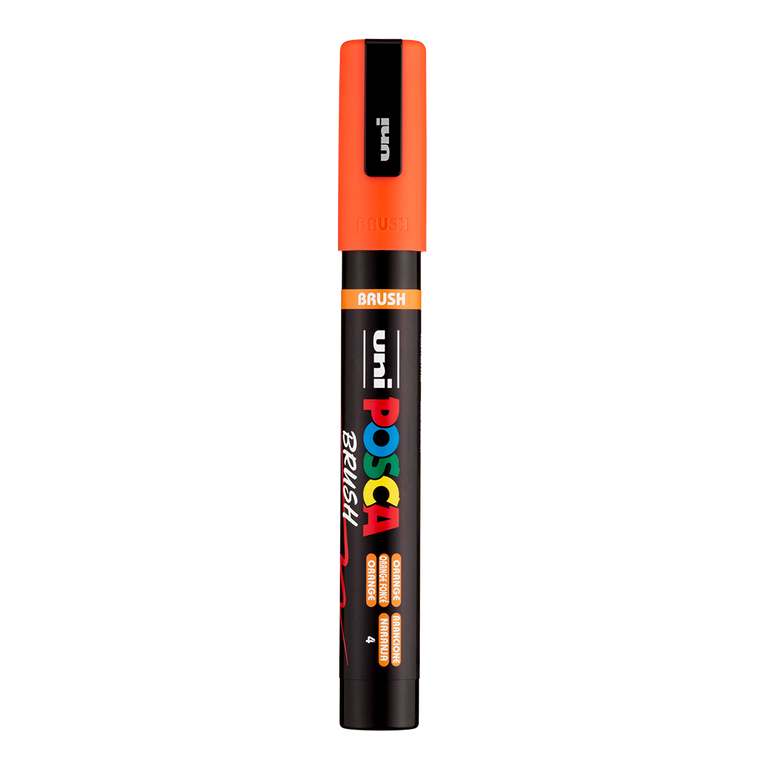 Akrylový popisovač POSCA se štětcovým hrotem PC-5BR, 1 - 4 mm, oranžová