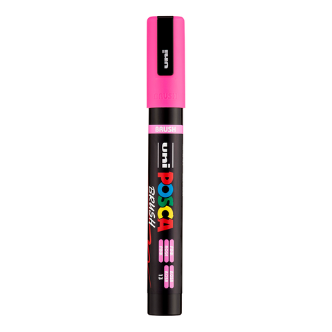 Obrázek produktu: Akrylový popisovač POSCA se štětcovým hrotem PC-5BR, 1 - 4 mm, růžová