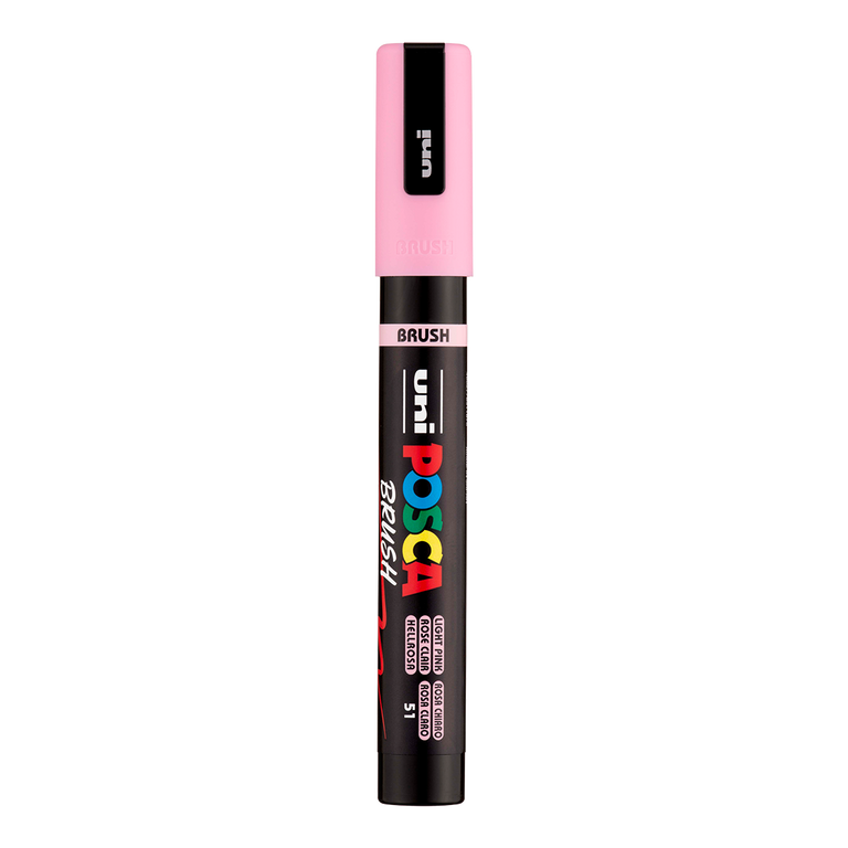 Akrylový popisovač POSCA se štětcovým hrotem PC-5BR, 1 - 4 mm, světle růžová