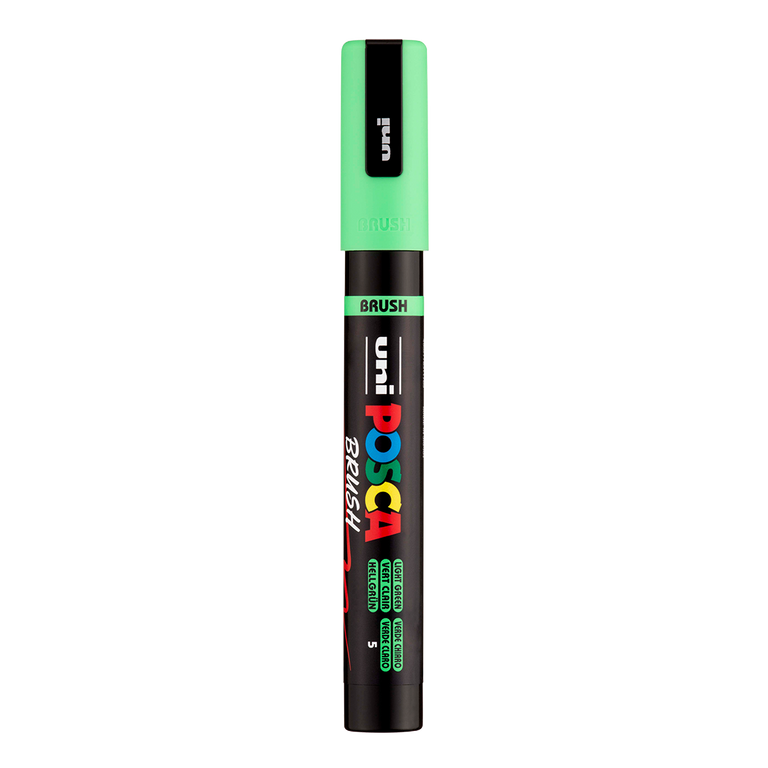Akrylový popisovač POSCA se štětcovým hrotem PC-5BR, 1 - 4 mm, světle zelená