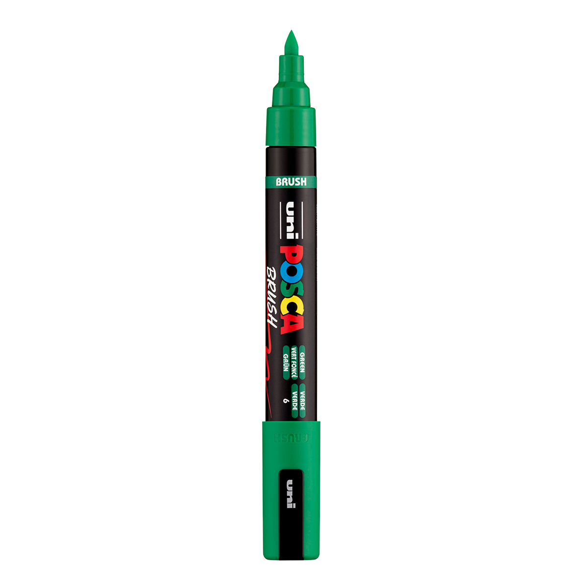 Akrylový popisovač POSCA se štětcovým hrotem PC-5BR, 1 - 4 mm, zelená