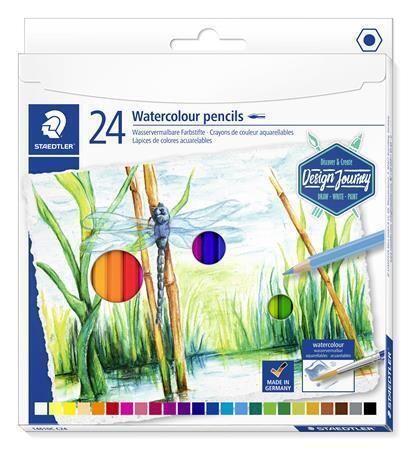 Obrázek produktu: Akvarelové pastelky STAEDTLER "Design Journey" - 24 různých barev, šestihranné