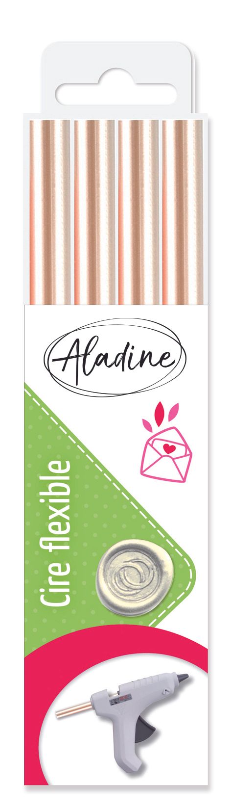 Aladine pružný pečetní vosk, 4 ks - perleťový