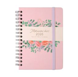Obrázek produktu: Albi Diář 2026 kroužkový A6 týdenní - růžový motivační