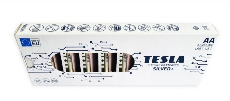 Alkalická tužková baterie AA Tesla SILVER+ 10 ks, EU edice