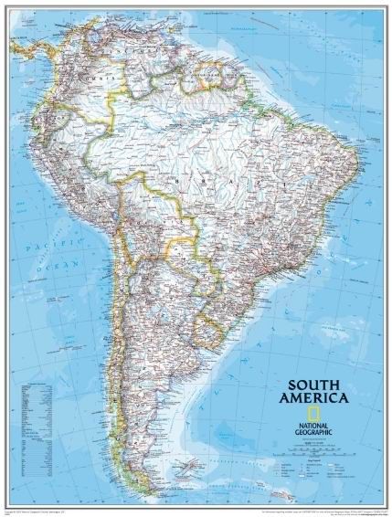 Obrázek produktu: Amerika -jižní- politické rozdělení - nástěnná mapa - 1: 7 105 000 /National Geographic/