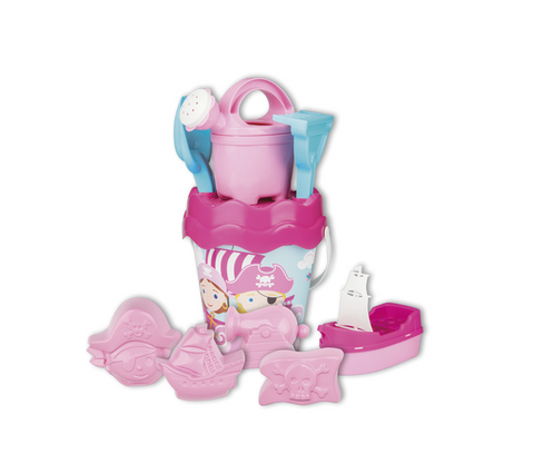 Obrázek produktu: Androni Sada na písek piráti v cestovní tašce - růžová