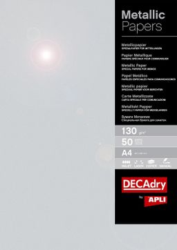 Obrázek produktu: APLI Metalický papír A4 130 g - stříbrný, 50 listů