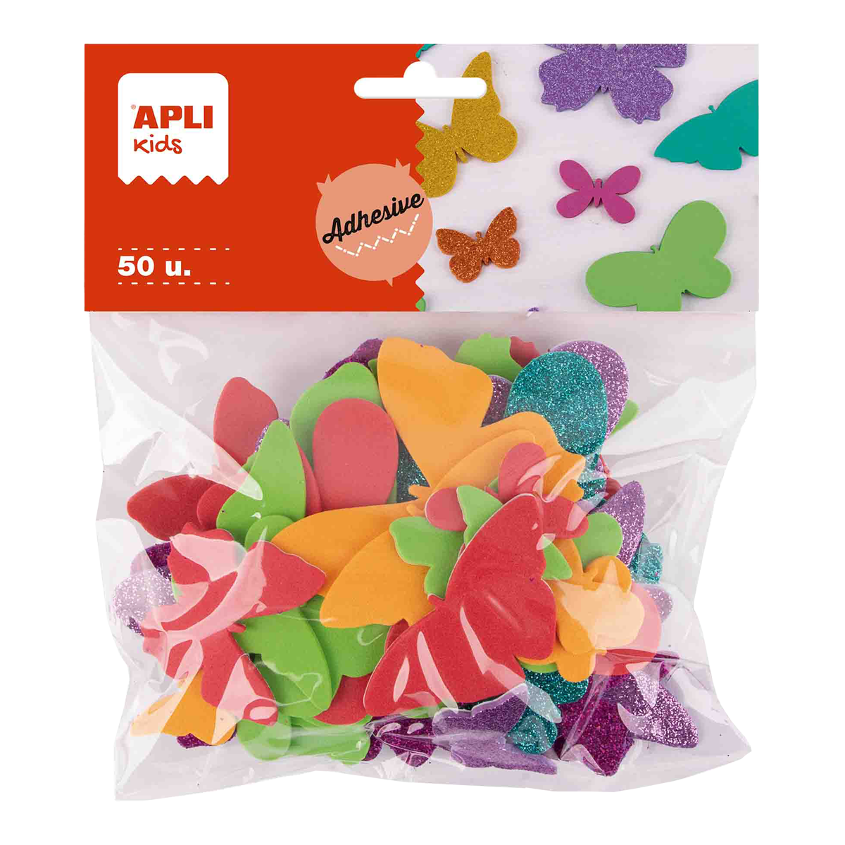 APLI pěnovka tvarová - motýli samolepicí - 50 ks