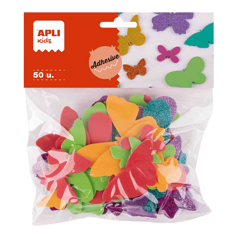 Obrázek produktu: APLI pěnovka tvarová - motýli samolepicí - 50 ks