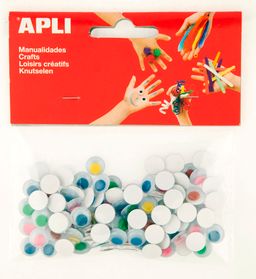 Obrázek produktu: APLI Pohyblivé oči - kulaté, barevné - 100 ks
