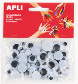 Obrázek produktu: APLI Pohyblivé oči - kulaté, černé - 75 ks