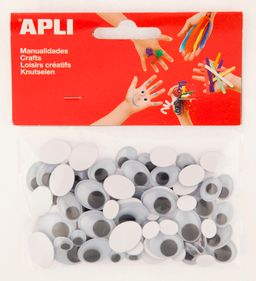 Obrázek produktu: APLI Pohyblivé oči - oválné, mix velikostí - 100 ks