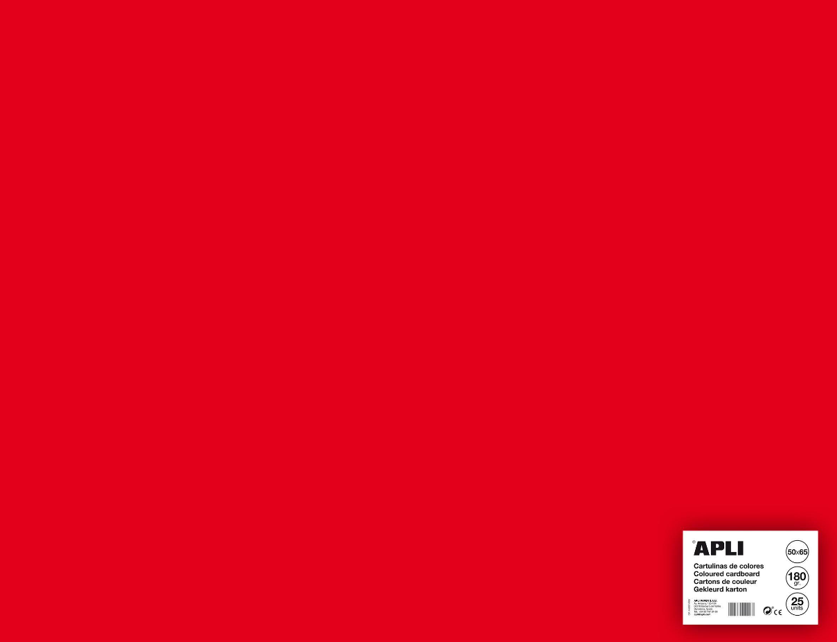 APLI sada barevných papírů, A2+, 170 g, červený - 25 ks