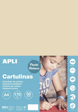 Obrázek produktu: APLI sada barevných papírů, A4, 170 g, lískový ořech - 50 ks