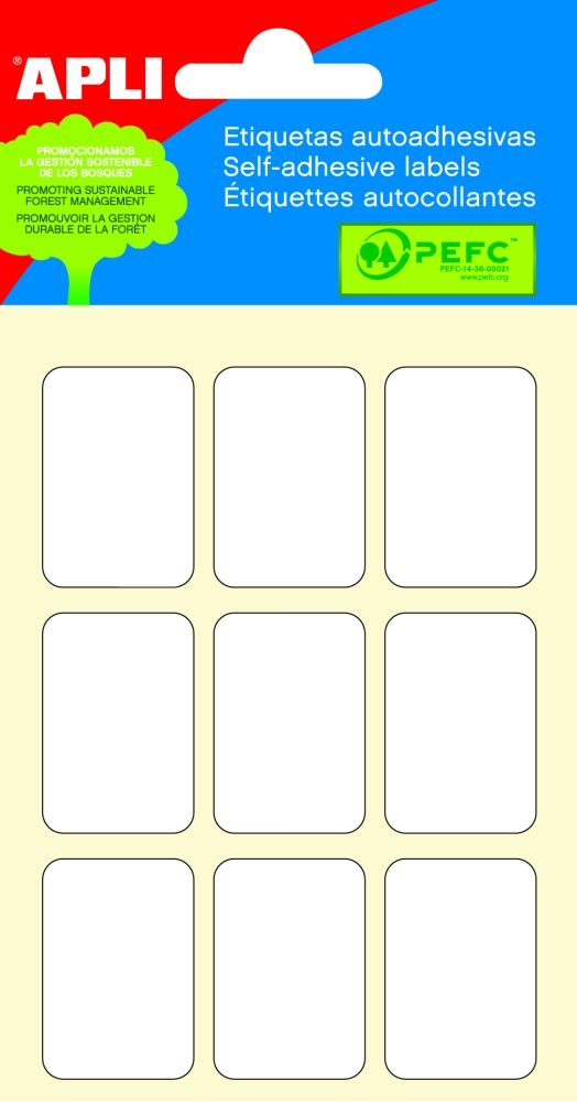 APLI Samolepicí etikety v sáčku 22 × 32 mm - bílé