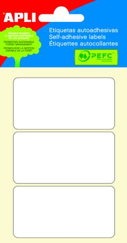 Obrázek produktu: APLI Samolepicí etikety v sáčku 34 × 67 mm - bílé