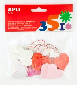 Obrázek produktu: APLI Samolepky pěnové - třpytivá srdíčka - 52 ks