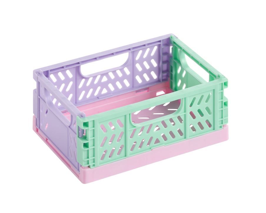 APLI Úložný box 6 × 14 × 10,5 cm, PP - tříbarevný, růžová základna