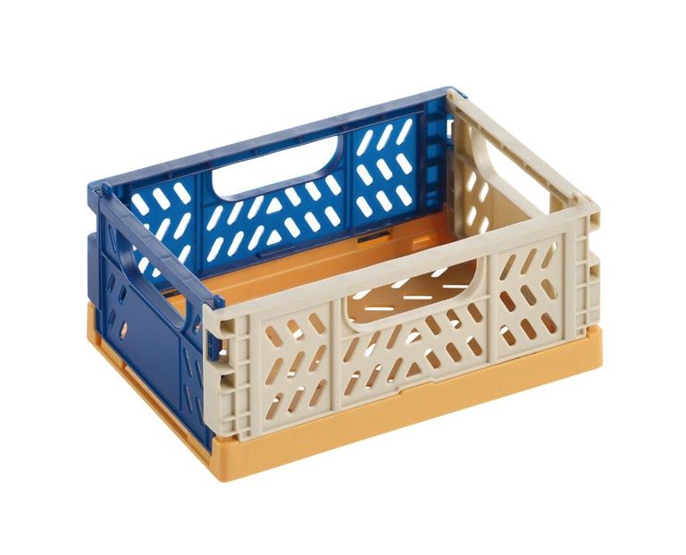 APLI Úložný box 6 × 14 × 10,5 cm, PP - tříbarevný, žlutá základna