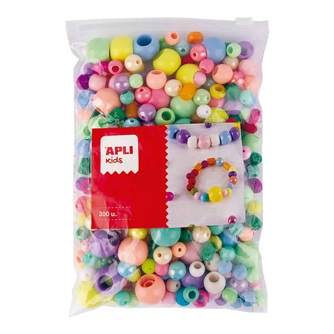 Obrázek produktu: APLI Velká sada  - Plastové korálky navlékací - 300 ks