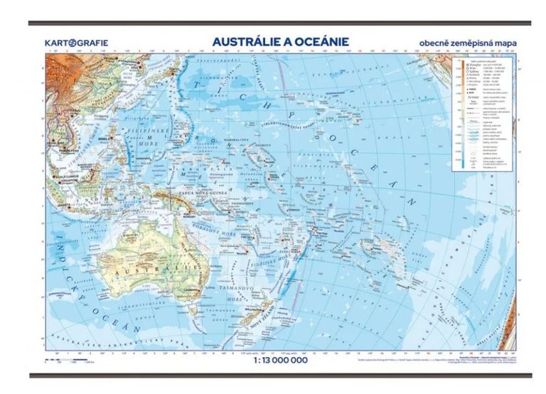 Levně Austrálie a Oceánie – školní nástěnná obecně zeměpisná mapa