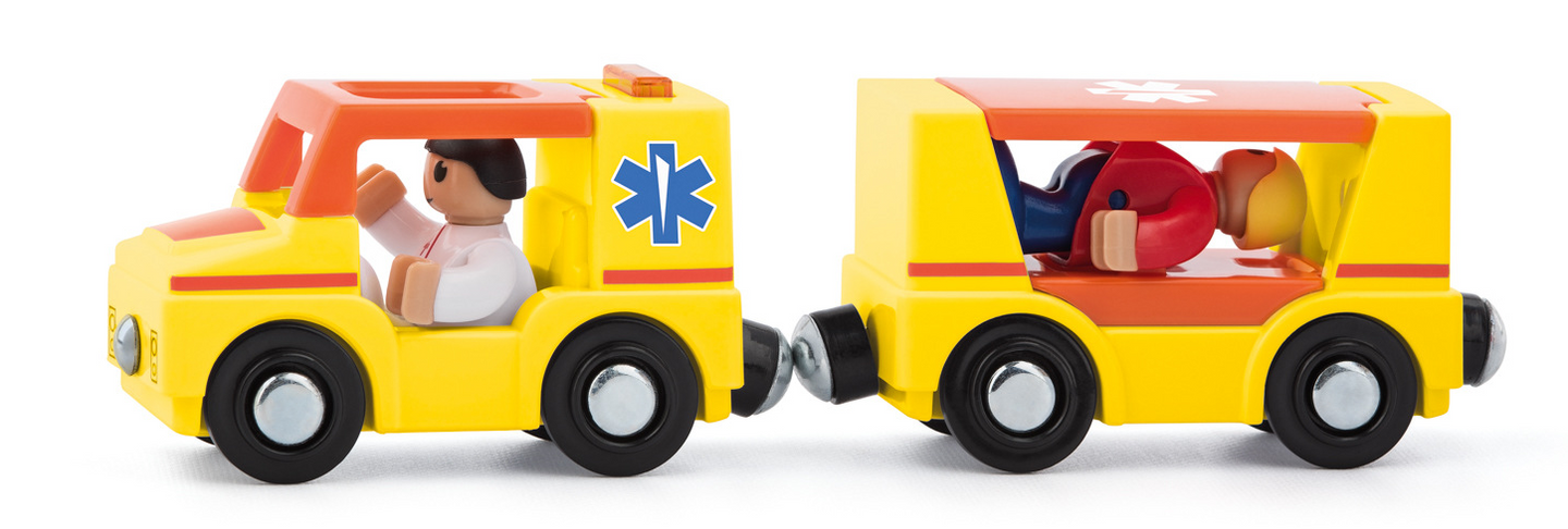 Autíčka k vláčkodráze - Ambulance, 4 ks