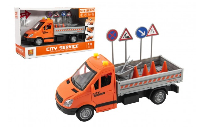 Teddies Auto silniční údržba plast 25cm na setrvačník na baterie