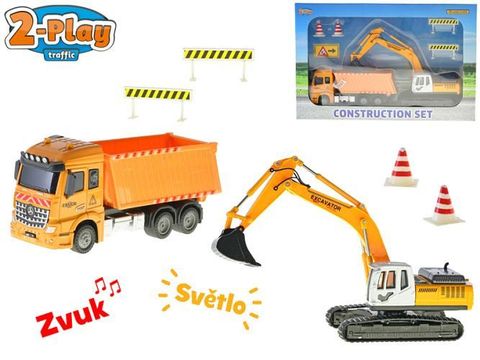Obrázek produktu: Auto sklápěčka 17 cm s bagrem 22 cm a doplňky