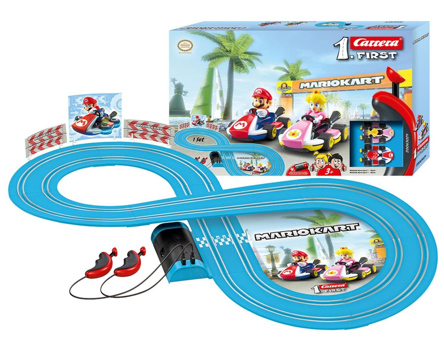 Autodráha Carrera First Mario Nintendo 2,4m plast +2 auta na bat.