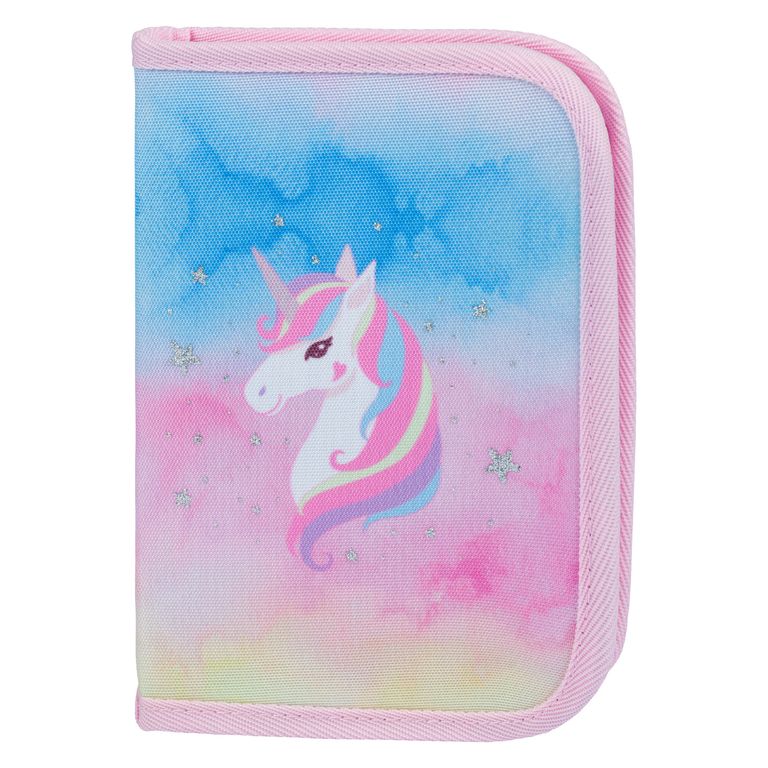 Levně BAAGL Školní penál klasik dvě chlopně Rainbow Unicorn