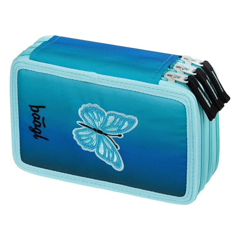 Levně BAAGL Školní penál třípatrový Butterfly GRS