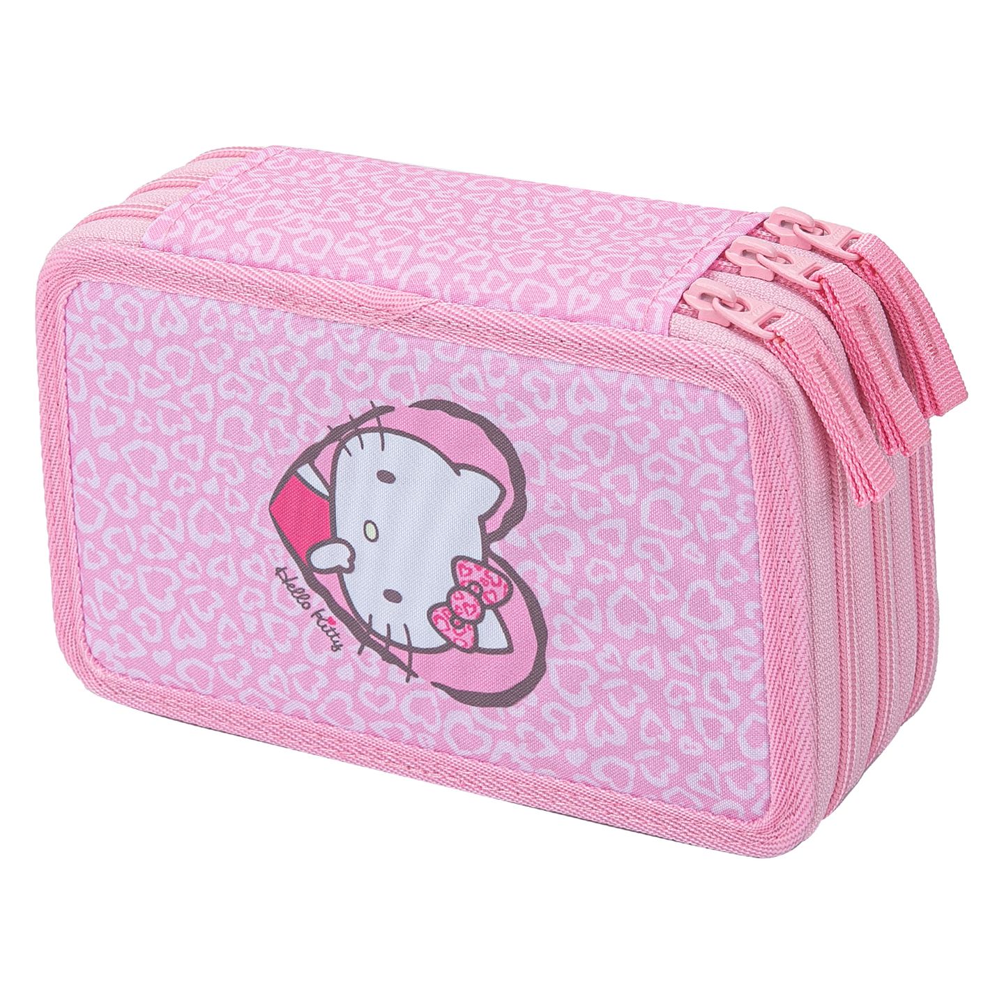 BAAGL Školní penál třípatrový Hello Kitty Sweet Leopard