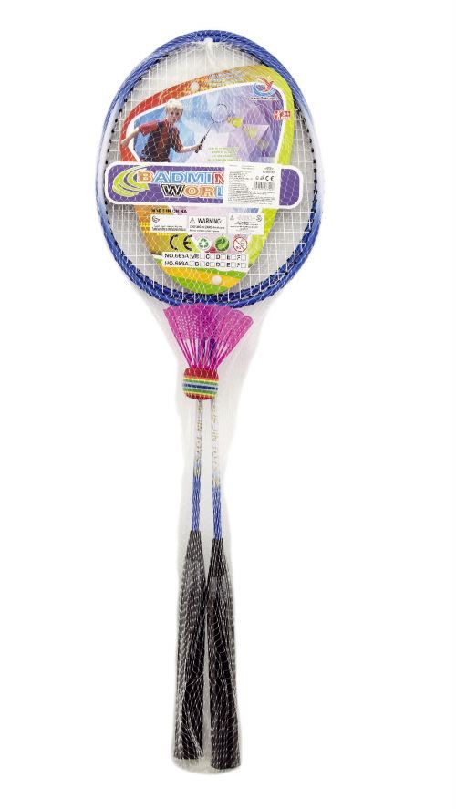 Badminton 2 pálky kovové a 1 míček, mix barev