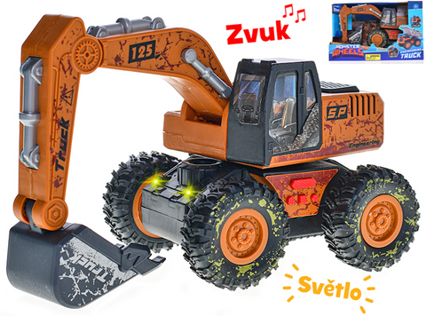 Obrázek produktu: Bagr 25 cm na setrvačník na baterie se světlem a zvukem