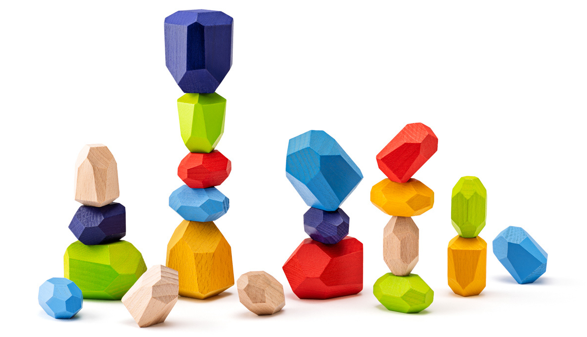 Balanční hra - Dřevěné kameny, 21 ks