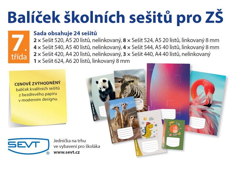 Levně Balíček školních sešitů pro 7. třídu ZŠ