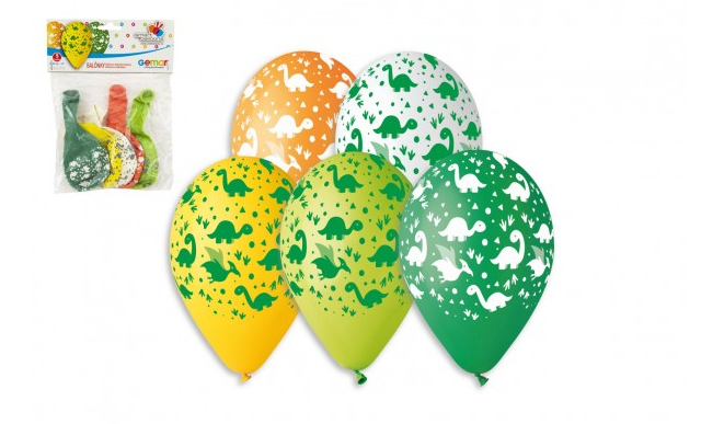 Balonky nafukovací - dinosaurus průměr 30 cm, 5 ks