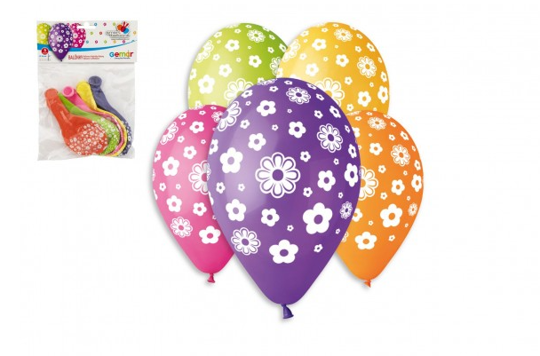 Balonky nafukovací - květiny průměr 30 cm, 5 ks