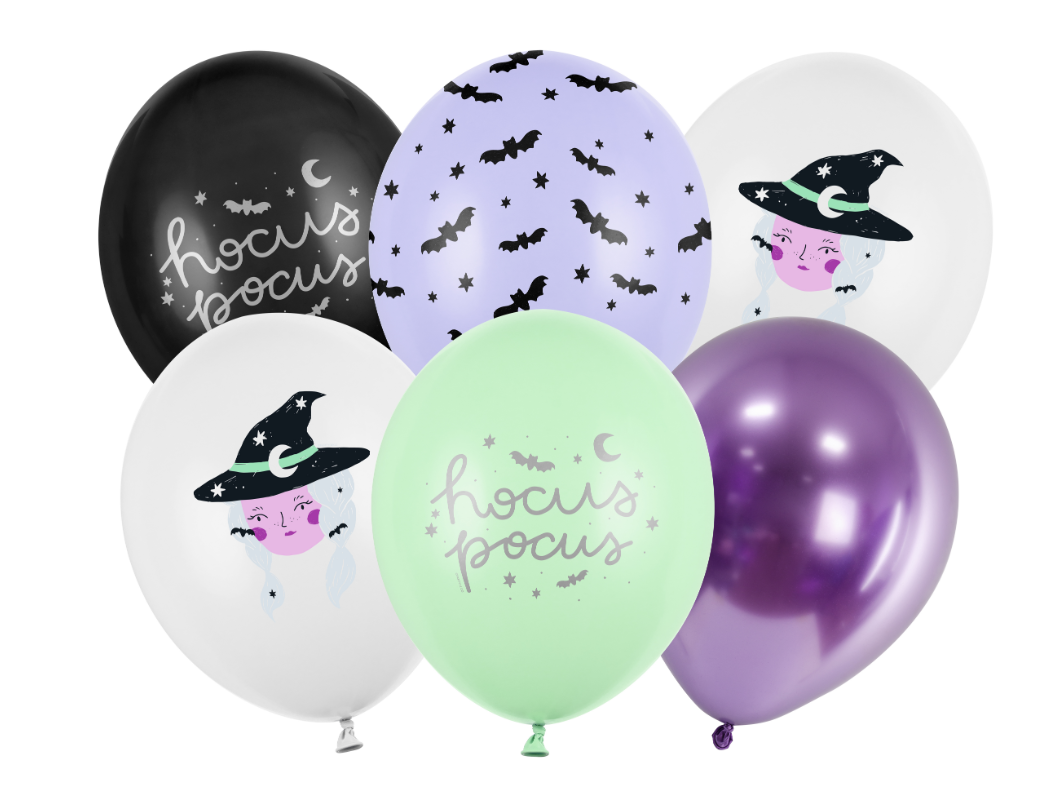 Balónky s potiskem čarodějnice 6 ks