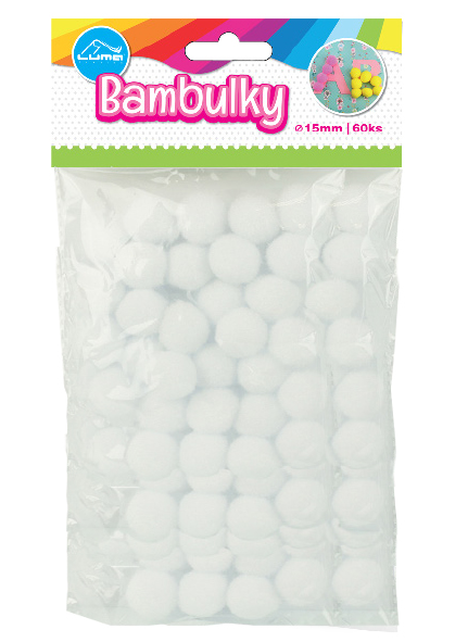Bambulky bílé, 60ks 15mm Luma LUMA trading s.r.o.