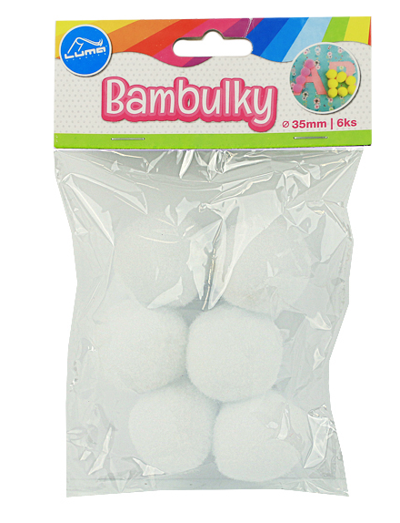 Obrázek produktu: Bambulky bílé, 6ks 35mm