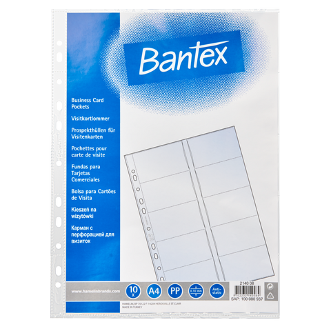 Obrázek produktu: Bantex Prospektový obal A4 na vizitky 80 mic - balení 10 ks